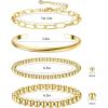 imageFansilver 14K Gold Bracelets for Women Trendy Bangle Cuff Chain Bracelets Set Gold Plated Paperclip Bead Tennis Bracelet Chunky Gold Filled Bracelet Stack 34PCSC 4Pcs Gold Paperclip Bracelets