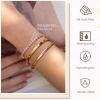 imageFansilver 14K Gold Bracelets for Women Trendy Bangle Cuff Chain Bracelets Set Gold Plated Paperclip Bead Tennis Bracelet Chunky Gold Filled Bracelet Stack 34PCSA 3Pcs CZ Gold Bangle Bracelets