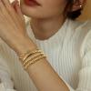 imageFansilver 14K Gold Bracelets for Women Trendy Bangle Cuff Chain Bracelets Set Gold Plated Paperclip Bead Tennis Bracelet Chunky Gold Filled Bracelet Stack 34PCSC 4Pcs Gold Paperclip Bracelets