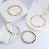 imageFansilver 14K Gold Bracelets for Women Trendy Bangle Cuff Chain Bracelets Set Gold Plated Paperclip Bead Tennis Bracelet Chunky Gold Filled Bracelet Stack 34PCSC 4Pcs Gold Paperclip Bracelets