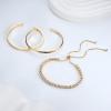 imageFansilver 14K Gold Bracelets for Women Trendy Bangle Cuff Chain Bracelets Set Gold Plated Paperclip Bead Tennis Bracelet Chunky Gold Filled Bracelet Stack 34PCSA 3Pcs CZ Gold Bangle Bracelets
