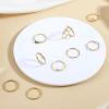 imageFansilver 14K Gold Plated Stacking Rings for Women Simple Dainty Gold Stackable Knuckle Thumb Rings Heart CZ Opal Rings Plain Band Size 511