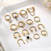 imageFansilver 16 PCS 16 G Septum Rings for Women Men Gold Septum Jewelry Horseshoe Clicker Septum Rings Surgical Steel Helix Cartilage Hoop Earrings Daith Tragus Septum Nose Piercing Jewelry 8MM