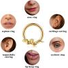 imageFansilver 16 PCS 16 G Septum Rings for Women Men Gold Septum Jewelry Horseshoe Clicker Septum Rings Surgical Steel Helix Cartilage Hoop Earrings Daith Tragus Septum Nose Piercing Jewelry 8MM