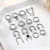 imageFansilver 16PCS 16G Septum Rings for Women Men Silver Black Gold Septum Jewelry Horseshoe Clicker Dangle Nose Rings Hoops Surgical Steel Helix Cartilage Hoop Earrings Tragus Daith Septum Nose Piercing Jewelry 8MMA Silver septum ring