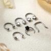 imageFansilver 16PCS 16G Septum Rings for Women Men Silver Black Gold Septum Jewelry Horseshoe Clicker Dangle Nose Rings Hoops Surgical Steel Helix Cartilage Hoop Earrings Tragus Daith Septum Nose Piercing Jewelry 8MMA Silver septum ring