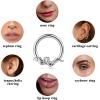 imageFansilver 16PCS 16G Septum Rings for Women Men Silver Black Gold Septum Jewelry Horseshoe Clicker Dangle Nose Rings Hoops Surgical Steel Helix Cartilage Hoop Earrings Tragus Daith Septum Nose Piercing Jewelry 8MMA Silver septum ring