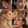 imageFansilver 18Pcs Ear Cuff Earrings for Women Non Piercing Gold Ear Cuffs 14K Gold Plated Earring Cuffs for Non Pierced Clip On Cartilage Earrings Adjustable Fake Earrings LightweightSilver