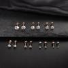 imageFansilver 20G Hypoallergenic Flat Back Earrings for Women Men Silver 14K Gold Stainless Steel Stud Earrings Brithstone Cubic Zirconia Studs Surgical Steel Cartilage Earrings for Sensitive EarsF 7Pairs  28mm rose gold