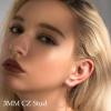 imageFansilver 20G Hypoallergenic Flat Back Earrings for Women Men Silver 14K Gold Stainless Steel Stud Earrings Brithstone Cubic Zirconia Studs Surgical Steel Cartilage Earrings for Sensitive EarsC 6Pairs Tiny Earrings  2mm 3mm