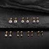imageFansilver 20G Hypoallergenic Flat Back Earrings for Women Men Silver 14K Gold Stainless Steel Stud Earrings Brithstone Cubic Zirconia Studs Surgical Steel Cartilage Earrings for Sensitive EarsE7Pairs 28mm 14k gold plated