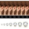 imageFansilver 20G Hypoallergenic Flat Back Earrings for Women Men Silver 14K Gold Stainless Steel Stud Earrings Brithstone Cubic Zirconia Studs Surgical Steel Cartilage Earrings for Sensitive EarsE7Pairs 28mm 14k gold plated