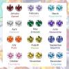 imageFansilver 20G Hypoallergenic Flat Back Earrings for Women Men Silver 14K Gold Stainless Steel Stud Earrings Brithstone Cubic Zirconia Studs Surgical Steel Cartilage Earrings for Sensitive EarsB 12Pairs  4MM Birthstone set