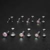 imageFansilver 20G Hypoallergenic Flat Back Earrings for Women Men Silver 14K Gold Stainless Steel Stud Earrings Brithstone Cubic Zirconia Studs Surgical Steel Cartilage Earrings for Sensitive EarsG 7Pairs  28MM AB CZ
