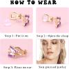 imageFansilver 28 Pairs Clip on Earrings for Girls Cute Animal Flower Rainbow Clip Earrings Set for Little Teens Girls Gold Clip on Earrings for Non Piercing Earsageover 3 years oldA Gold 28 pairs cute clip on earrings
