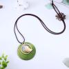 imageFansilver 6Pcs Long Wooden Pendant Necklaces for Women Bohemian Sweater Necklace Set Handmade VintageWooden Bird Leaf Tree Layered Pendant Necklace Brown Y Necklace Fashion Hippie Jewelry