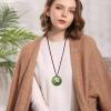 imageFansilver 6Pcs Long Wooden Pendant Necklaces for Women Bohemian Sweater Necklace Set Handmade VintageWooden Bird Leaf Tree Layered Pendant Necklace Brown Y Necklace Fashion Hippie Jewelry
