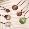 imageFansilver 6Pcs Long Wooden Pendant Necklaces for Women Bohemian Sweater Necklace Set Handmade VintageWooden Bird Leaf Tree Layered Pendant Necklace Brown Y Necklace Fashion Hippie Jewelry