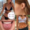 imageFansilver 7 Pairs 14G Nipple Rings Surgical Steel Nipple Piercing CZ Heart Butterfly Barbell Tongue Rings Set Cute Nipple Tongue Piercing Jewelry for WomenA Pink 14G Nipple Rings