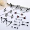 imageFansilver 7 Pairs 14G Nipple Rings Surgical Steel Nipple Piercing CZ Heart Butterfly Barbell Tongue Rings Set Cute Nipple Tongue Piercing Jewelry for WomenD Black Nipple Rings Set