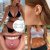 imageFansilver 7 Pairs 14G Nipple Rings Surgical Steel Nipple Piercing CZ Heart Butterfly Barbell Tongue Rings Set Cute Nipple Tongue Piercing Jewelry for WomenB Blue Nipple Piercing