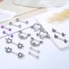 imageFansilver 7 Pairs 14G Nipple Rings Surgical Steel Nipple Piercing CZ Heart Butterfly Barbell Tongue Rings Set Cute Nipple Tongue Piercing Jewelry for WomenC Purple Cute Nipple Rings