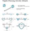 imageFansilver 7 Pairs 14G Nipple Rings Surgical Steel Nipple Piercing CZ Heart Butterfly Barbell Tongue Rings Set Cute Nipple Tongue Piercing Jewelry for WomenB Blue Nipple Piercing