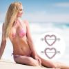 imageFansilver 7 Pairs 14G Nipple Rings Surgical Steel Nipple Piercing CZ Heart Butterfly Barbell Tongue Rings Set Cute Nipple Tongue Piercing Jewelry for WomenA Pink 14G Nipple Rings