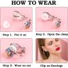 imageFansilver Clip on Earrings for Women Girls Hypoallergenic Flower Rainbow Butterfly Turtle Star Heart CZ Clip Earrings Set for Little Girls Silver NonPierced Earrings Pack for Teens Girls 12 PairsAAnimal Clip On Earrings