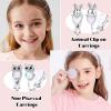 imageFansilver Clip on Earrings for Women Girls Hypoallergenic Flower Rainbow Butterfly Turtle Star Heart CZ Clip Earrings Set for Little Girls Silver NonPierced Earrings Pack for Teens Girls 12 PairsAAnimal Clip On Earrings