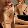 imageFansilver Gold Bracelets for Women 14K Gold Plated Stretch Beaded Bracelets Stackable Gold Bead Ball Bracelet for Women Trendy Gifts Adjustable Gold JewelrySetC 3PCS gold bracelets for women