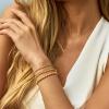 imageFansilver Gold Bracelets for Women 14K Gold Plated Stretch Beaded Bracelets Stackable Gold Bead Ball Bracelet for Women Trendy Gifts Adjustable Gold JewelrySetC 3PCS gold bracelets for women