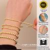 imageFansilver Gold Bracelets for Women 14K Gold Plated Stretch Beaded Bracelets Stackable Gold Bead Ball Bracelet for Women Trendy Gifts Adjustable Gold JewelrySetB 5PCS 14k gold bracelets