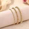 imageFansilver Gold Bracelets for Women 14K Gold Plated Stretch Beaded Bracelets Stackable Gold Bead Ball Bracelet for Women Trendy Gifts Adjustable Gold JewelrySetC 3PCS gold bracelets for women