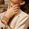 imageFansilver Gold Bracelets for Women 14K Gold Plated Stretch Beaded Bracelets Stackable Gold Bead Ball Bracelet for Women Trendy Gifts Adjustable Gold JewelrySetB 5PCS 14k gold bracelets