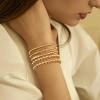 imageFansilver Gold Bracelets for Women 14K Gold Plated Stretch Beaded Bracelets Stackable Gold Bead Ball Bracelet for Women Trendy Gifts Adjustable Gold JewelrySetA 5PCS 14k gold beaded bracelets