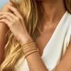 imageFansilver Gold Bracelets for Women 14K Gold Plated Stretch Beaded Bracelets Stackable Gold Bead Ball Bracelet for Women Trendy Gifts Adjustable Gold JewelrySetA 5PCS 14k gold beaded bracelets