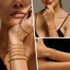imageFansilver Gold Bracelets for Women 14K Gold Plated Stretch Beaded Bracelets Stackable Gold Bead Ball Bracelet for Women Trendy Gifts Adjustable Gold JewelrySetA 5PCS 14k gold beaded bracelets