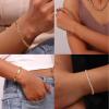 imageFansilver Gold Bracelets for Women 14k Real Gold Bangle Cuff Bracelet Set Gold Plated Beaded Paperclip Cuban Chain Bracelet Cubic Zirconia Tennis Bracelet for Women StackD14K Gold Plated Bangles