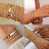 imageFansilver Gold Bracelets for Women 14k Real Gold Bangle Cuff Bracelet Set Gold Plated Beaded Paperclip Cuban Chain Bracelet Cubic Zirconia Tennis Bracelet for Women StackCTwisted Gold Bangle Bracelets