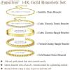 imageFansilver Gold Bracelets for Women 14k Real Gold Bangle Cuff Bracelet Set Gold Plated Beaded Paperclip Cuban Chain Bracelet Cubic Zirconia Tennis Bracelet for Women StackCTwisted Gold Bangle Bracelets