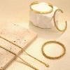 imageFansilver Gold Bracelets for Women 14k Real Gold Bangle Cuff Bracelet Set Gold Plated Beaded Paperclip Cuban Chain Bracelet Cubic Zirconia Tennis Bracelet for Women StackCTwisted Gold Bangle Bracelets