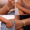 imageFansilver Gold Bracelets for Women 14k Real Gold Bangle Cuff Bracelet Set Gold Plated Beaded Paperclip Cuban Chain Bracelet Cubic Zirconia Tennis Bracelet for Women StackCTwisted Gold Bangle Bracelets