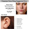 imageFansilver Titanium Nose Rings 20G 18G 16G Nose Ring Hoops ASTM F136 Titanium Septum Rings Helix Cartilage Tragus Lip Rings Piercing Jewelry for Women Men1Pcs Silver Nose Ring
