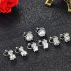 imageSAILIMUE 4 Pairs Clip Earrings Wedding Sets for Women Sparkly Cubic Zirconia Non Pierced Clip On Earrings