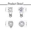 imageSAILIMUE 4 Pairs Clip Earrings Wedding Sets for Women Sparkly Cubic Zirconia Non Pierced Clip On Earrings