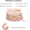 imageSAILIMUE 4 Sets Bohemian Stackable Bead Bracelets for Women Multicolor Stretch Beaded Bracelets Layered  Adjustable Bracelet Pink Black Turquoise Stretch Bracelets