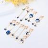imageSAILIMUE 5Pairs Clip on Earrings Dangle Set for Women Cute Moon and Star Earrings Non Pierced Ear Clip Saturn Earrings