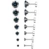 H. 7Pairs  2-8MM Black CZ