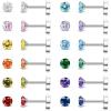 imageFansilver 20G Hypoallergenic Flat Back Earrings for Women Men Silver 14K Gold Stainless Steel Stud Earrings Brithstone Cubic Zirconia Studs Surgical Steel Cartilage Earrings for Sensitive EarsB 12Pairs  4MM Birthstone set